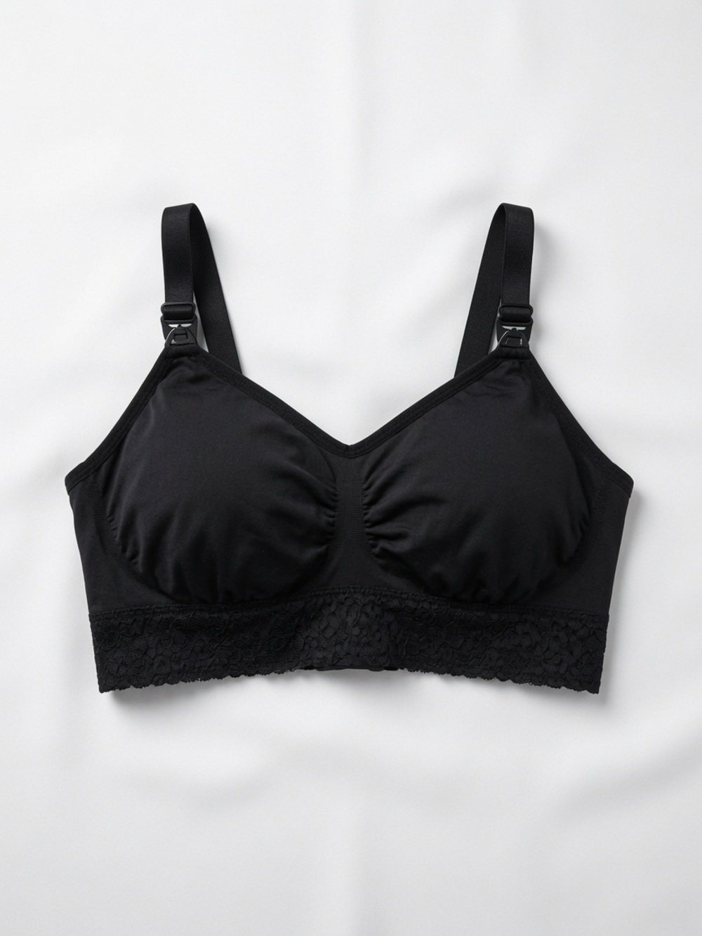 Comfort Lace Wireless Bralette - Black
